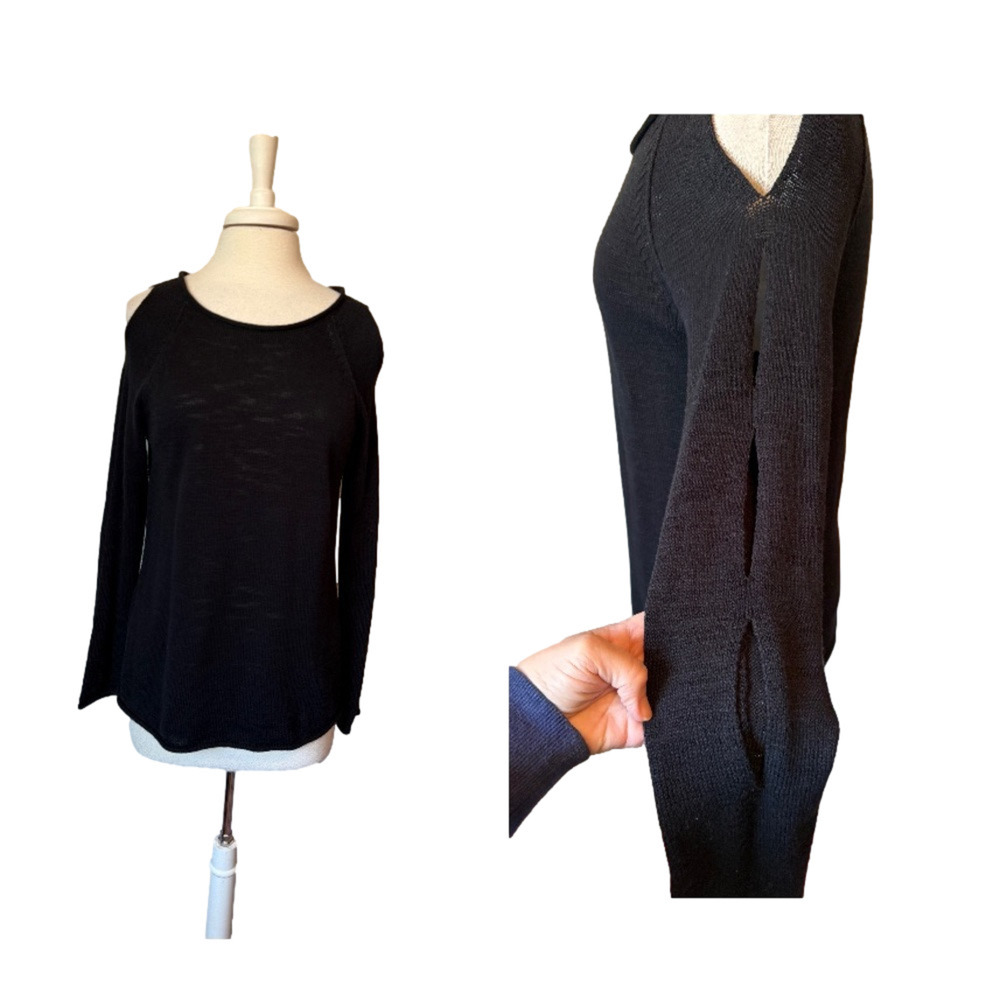 Caslon Womens XS Whimsigoth Cut Out Long Sleeve Knit Sweater Grunge Sexy